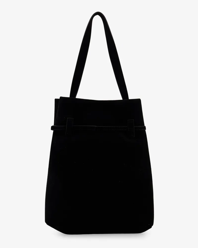 Manu Atelier Women's Tote Bag Du Jour Suede Black Shoulder Black