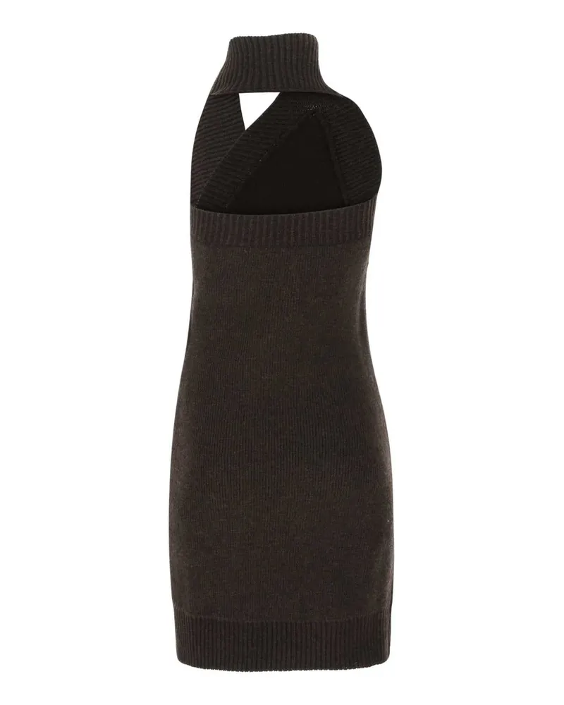 Bottega Veneta Women Dark Brown Wool Mini Dress 2113 Exterior: Abiti Brown