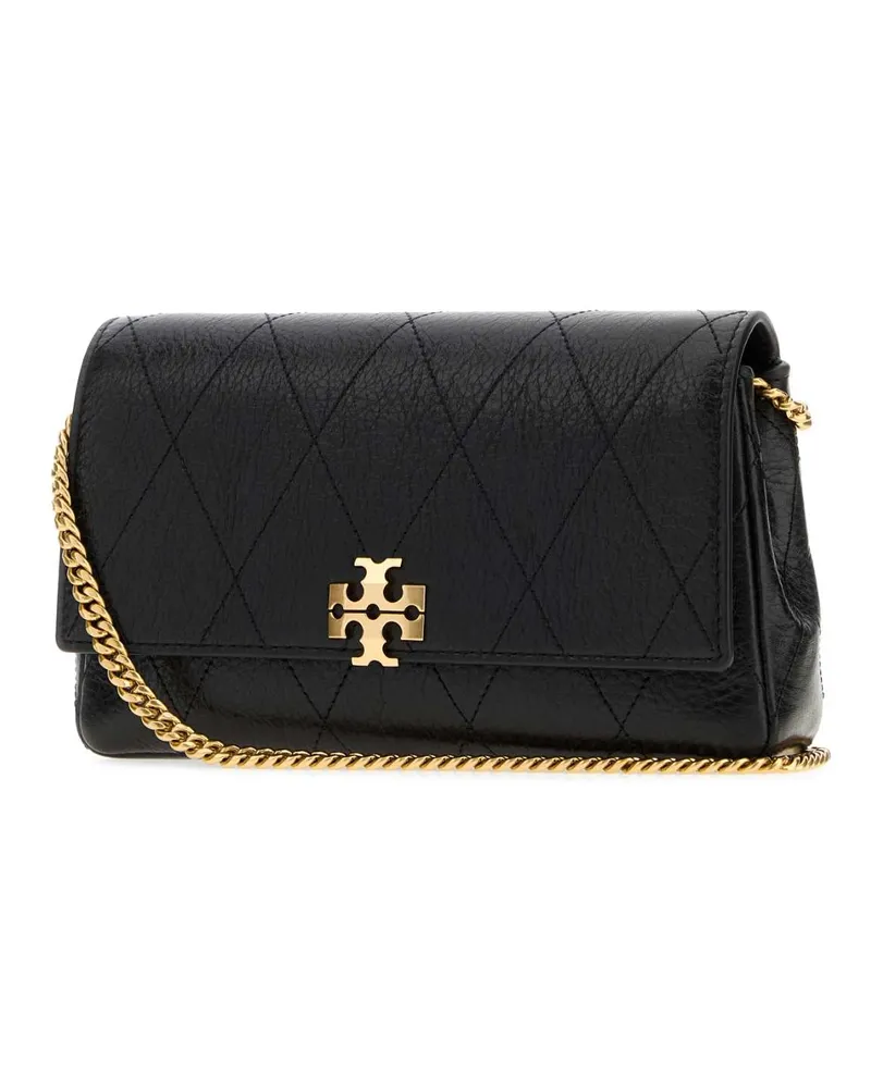Tory Burch Women's Black Leather Charlie Crossbody Bag Portafogli Wallet Black