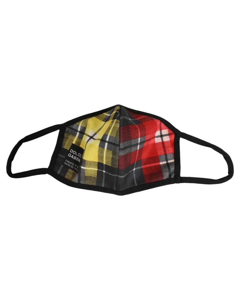 Dolce & Gabbana Tartan Plaid Face Mask — Multicolor Multicolor