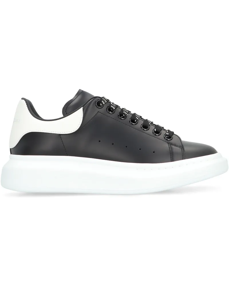McQ Men's Alexander Mcqueen Leather Chunky Sneakers Black Calf Trainers Black