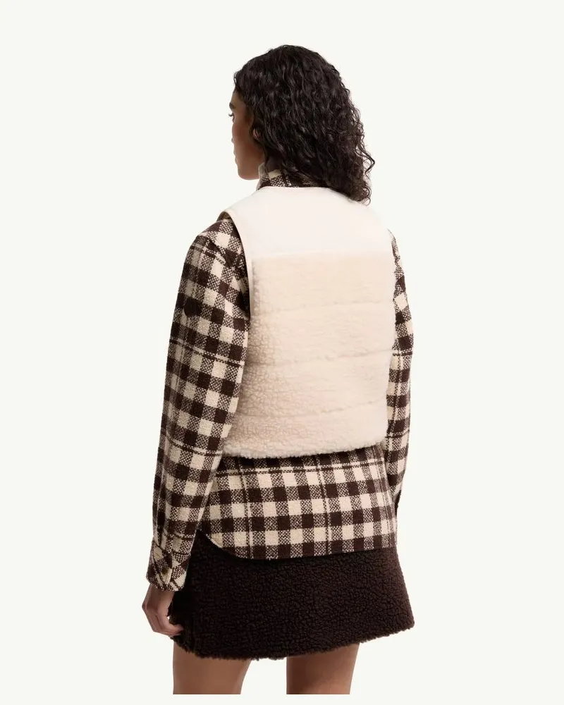 Moncler Quilted Down Vest — Ecru Ecru