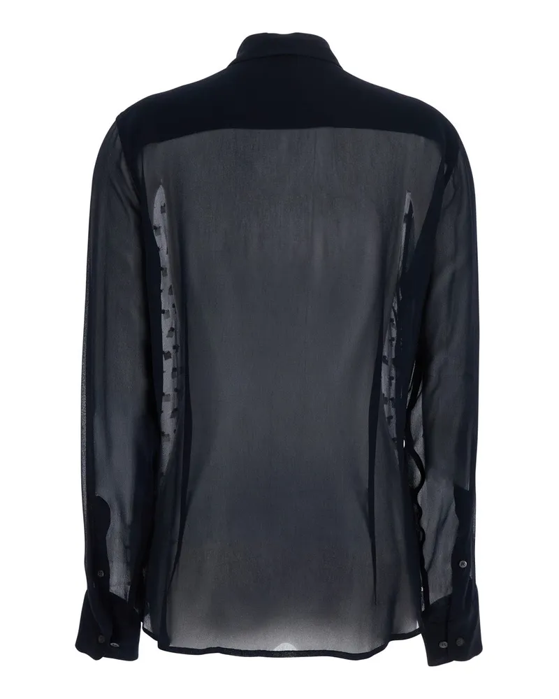 Dries van Noten Women's Blue Shirt With Crystal Application Viscose Blouses Blue