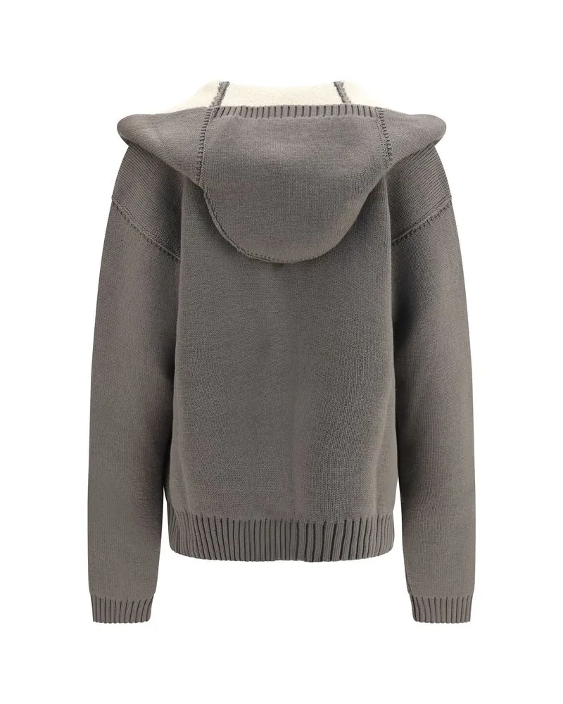 Rick Owens Women's Gray Wool Oves Aries Hoodie Clothing Gray