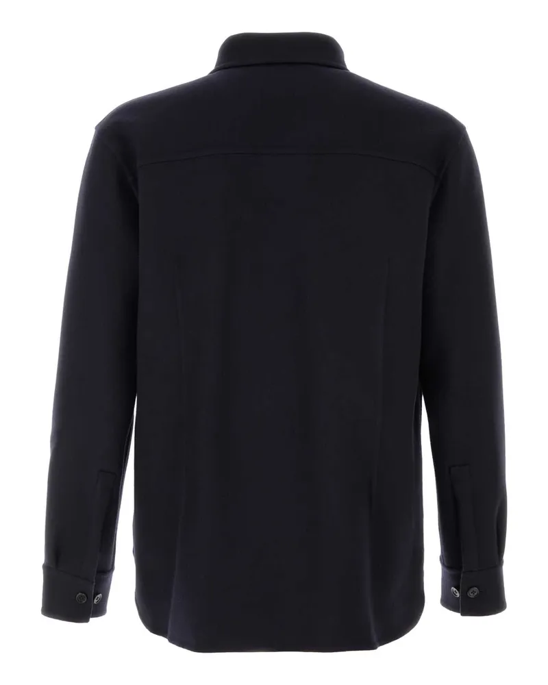Jil Sander Men's Midnight Blue Wool Shirt 402 Exterior: Giubbini Jacket Navy