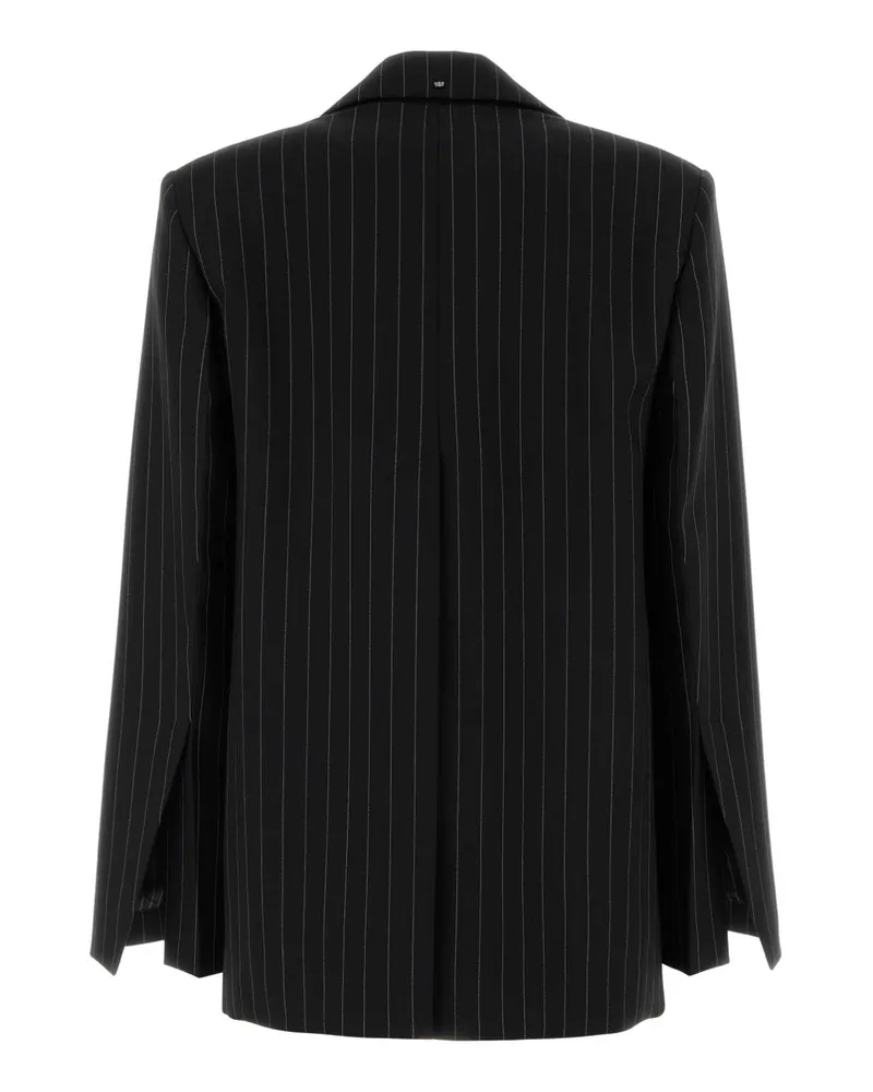 SPORTMAX Women's Pinstriped Virgin Wool Blazer Black Polyester Blazers Black