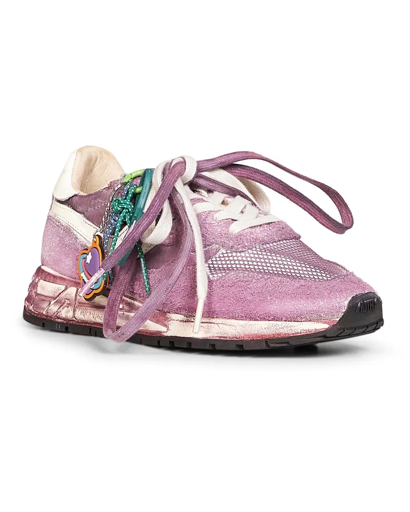 AUTRY Women's Sneakers Reelwind Super Vintage Purple Nylon Trainers Purple