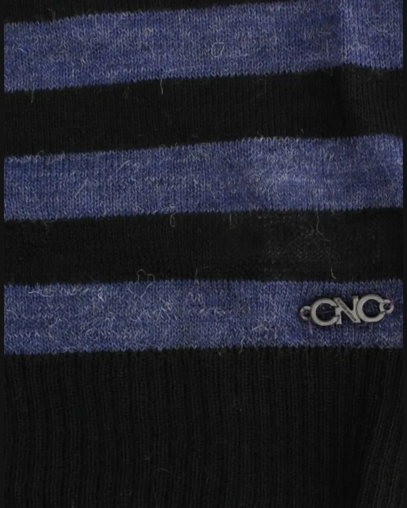 CoSTUME NATIONAL Women's Black Striped V-Neck Sweater Acrylic Clothing Black