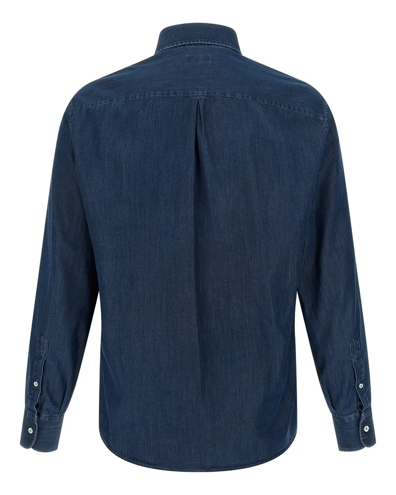 Brunello Cucinelli Lightweight Cotton Denim Shirt — Blue Blue