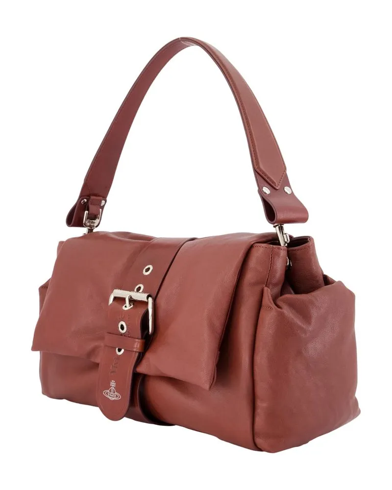 Vivienne Westwood Women's Hazel Treasure Shoulder Bag Burgundy Calfskin Burgundy