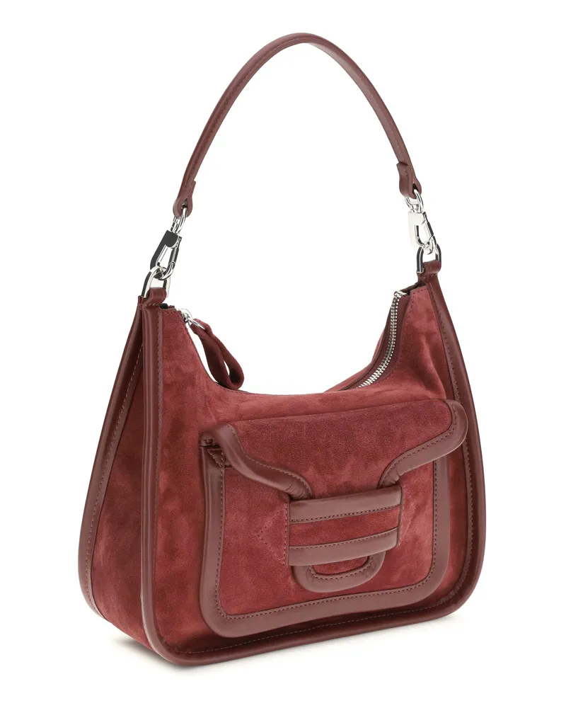 Pierre Hardy Women's Alpha Day Miss Leather Shoulder Bag Suede Calf Carmine Burgundy Bos Taurus Burgundy