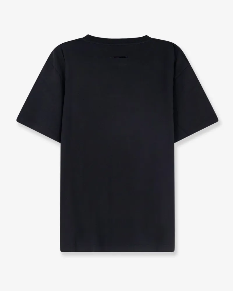 Maison Margiela Men's T-Shirt Numeric Black Cotton T-Shirts And Polos Black