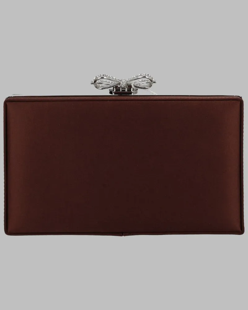 Self-Portrait The Bow Clutch — Brown Brown