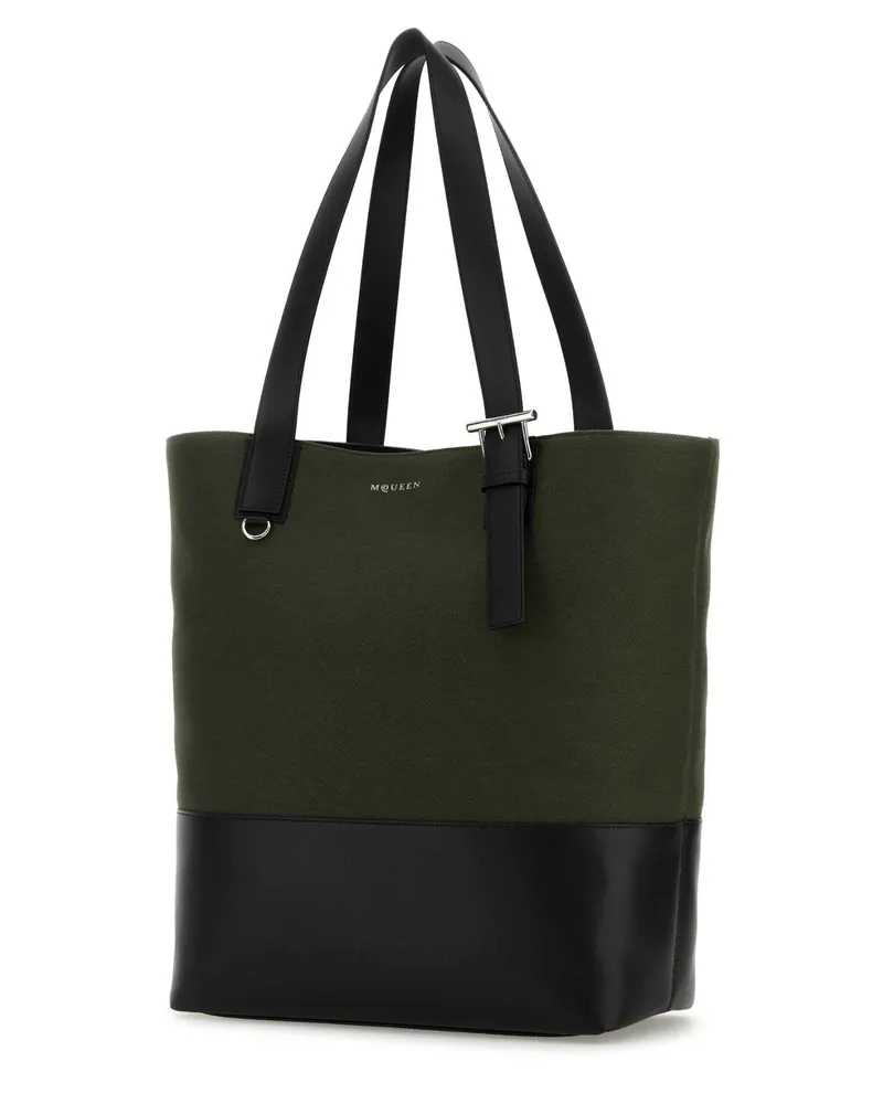 Alexander McQueen 8360691aau2 2360 Khaki T-Bar Shopper Borse A Mano Bag Green