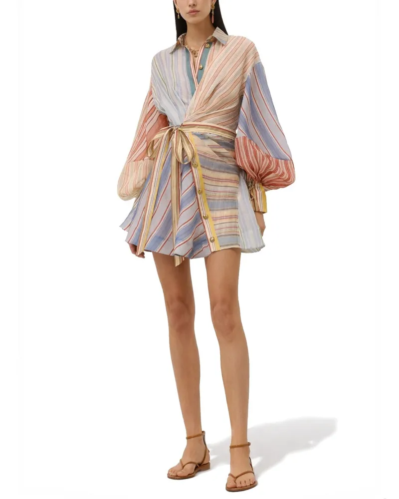 Zimmermann Rebellion Mini Dress — Multicolor Multicolor