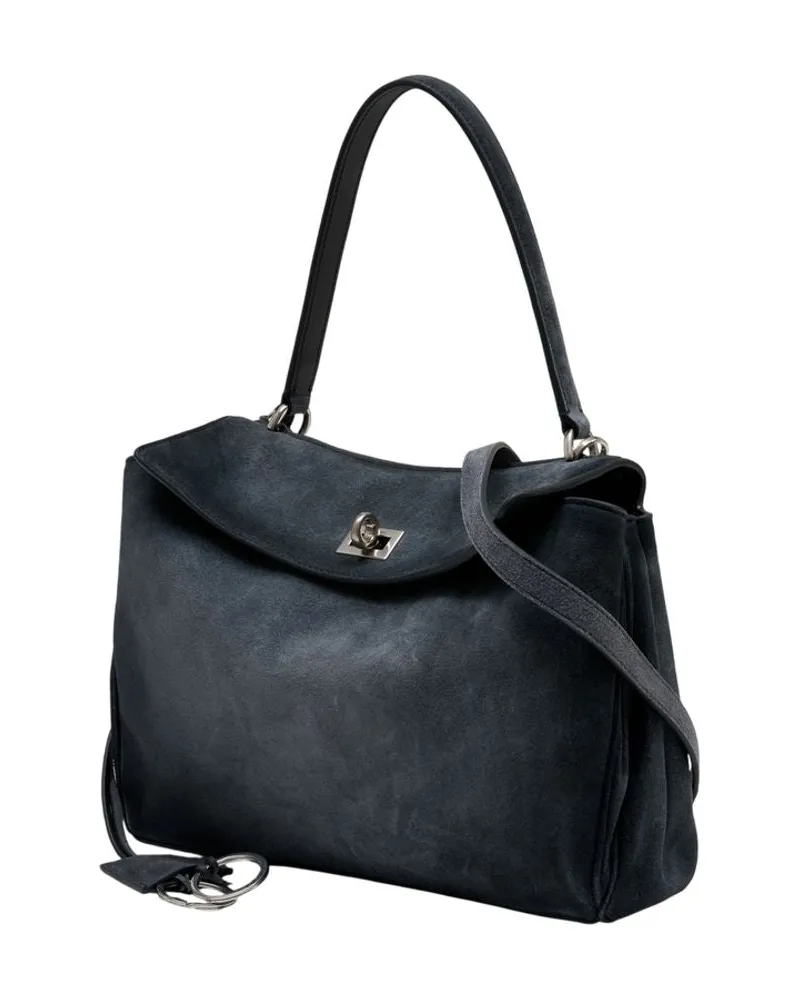 Balenciaga Women's Rodeo Shoulder Bag -  Leather Dark Grey Calfskin Crossbodies Gray