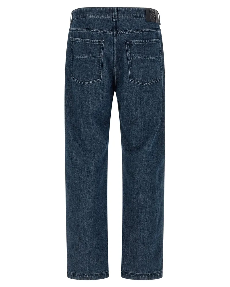 Fendi FF-Print Cotton Denim Jeans — Blue Blue