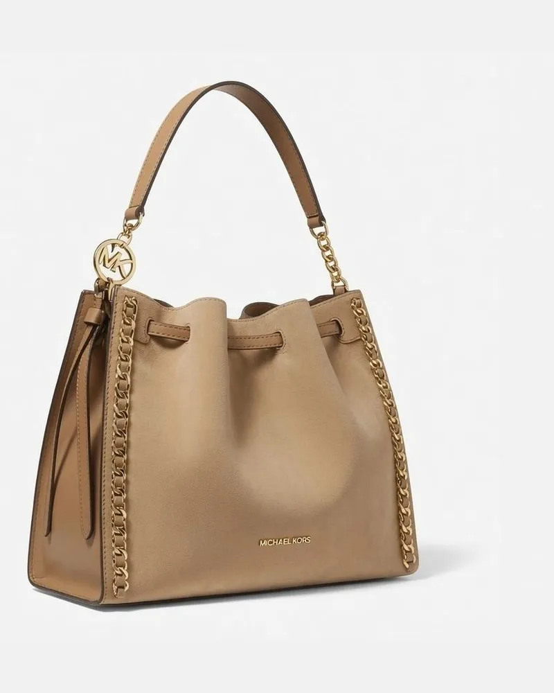 Michael Kors Women's Shoulder Bag Camel Suede - Bucket-Bags Camel