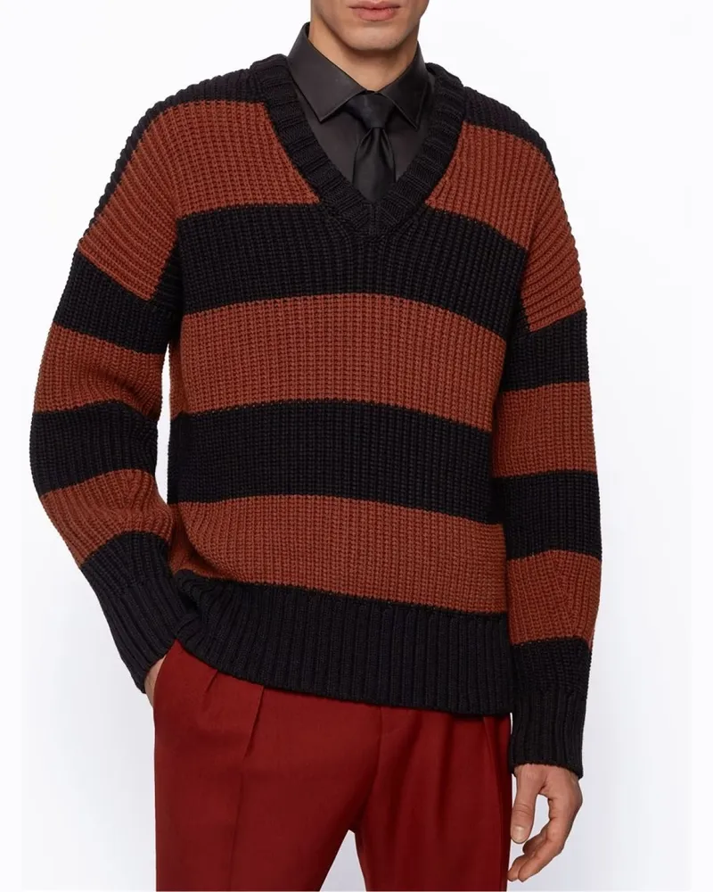 HUGO BOSS Men's Proti Ribbed Sweater Multiple Colors Clothing > Knitwear Orange