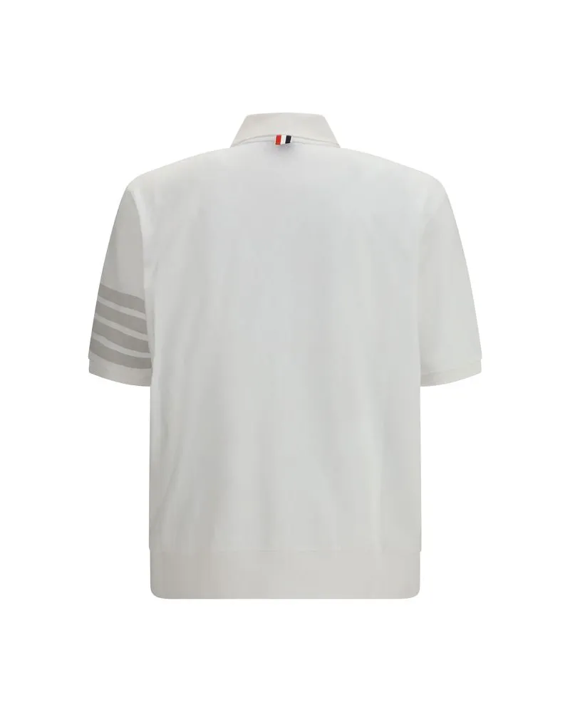 Thom Browne Men's White Cotton Polo Shirt White