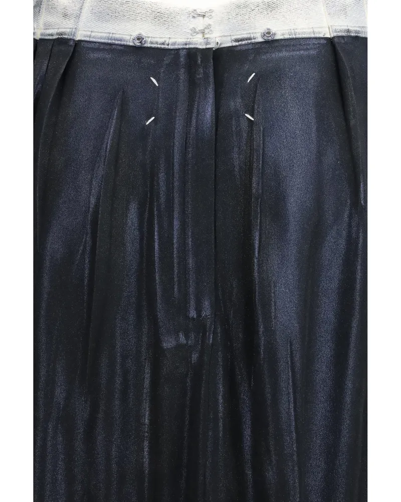 Maison Margiela Women's Midi Skirt Foil-Treated Black Acetate Black
