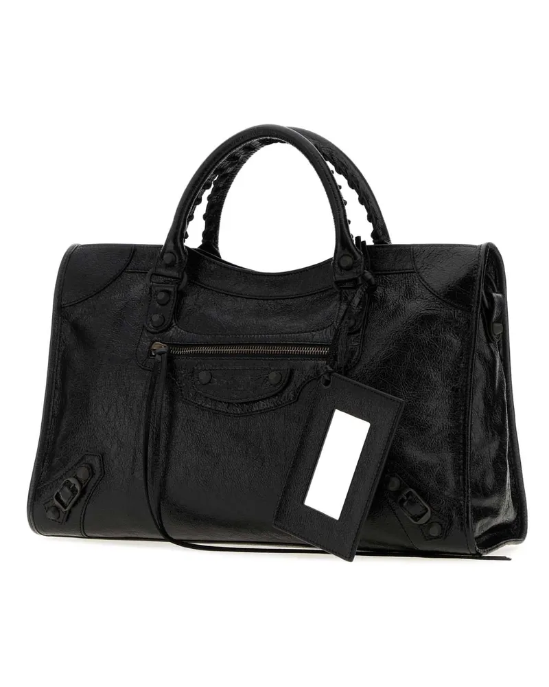 Balenciaga Women's Black Leather Medium Le City Handbag Borse A Mano Bag Black