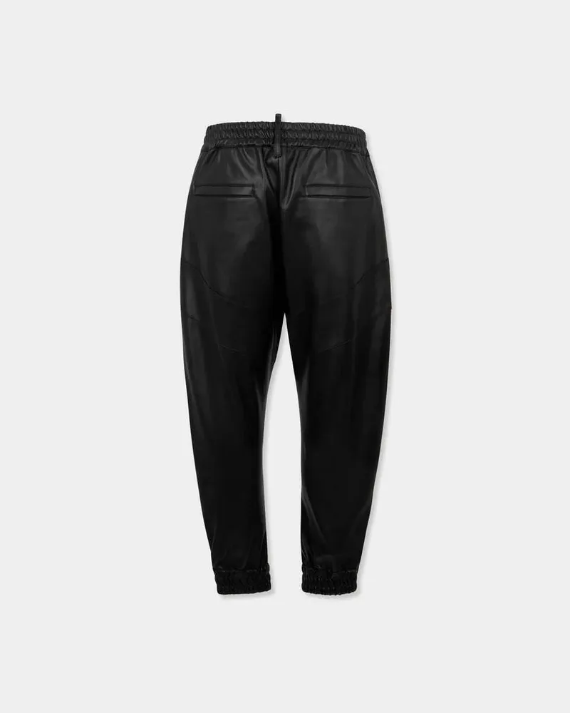 Dsquared2 Leather Joggers — Black Black