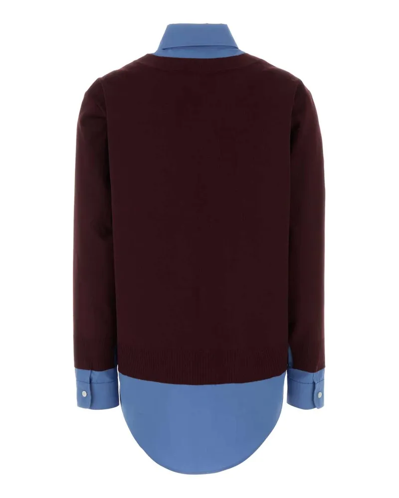 Miu Miu Women's Burgundy Wool Cardigan Bordeauxpervinca Wv-Co-Trochusniloticus Camicie Burgundy