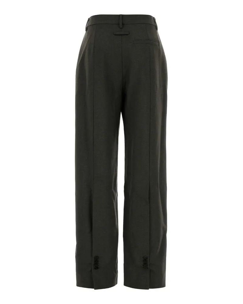 Jean Paul Gaultier Women's Dark Grey Wool Blend Pant Khaki Exterior: Virgin Nylon Pantaloni Trousers Gray