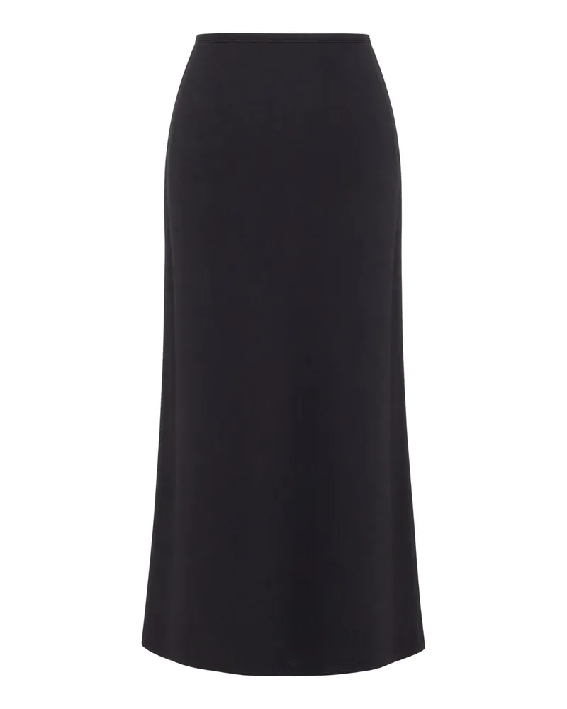 Sessùn Textured Satin Flared Midi Skirt — Black Black