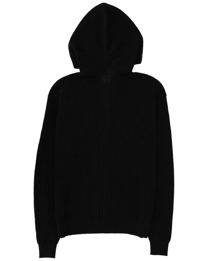 Rick Owens Hooded Wool Sweatshirt — Black Black