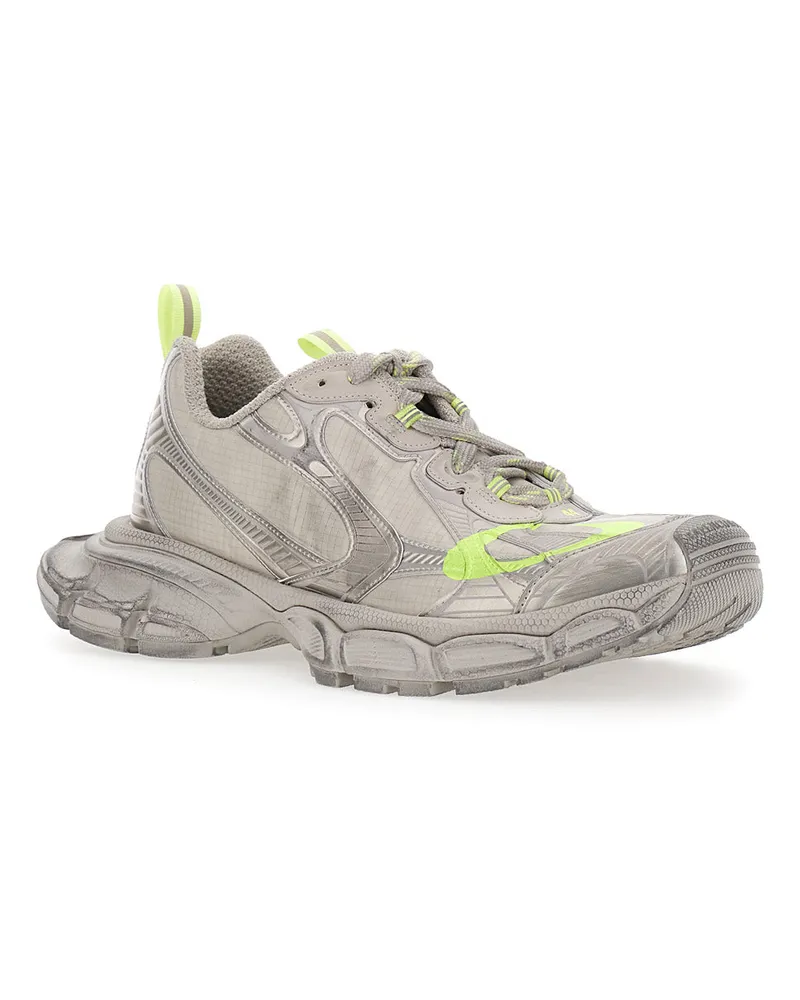 Balenciaga Men's Sneakers Beige Low Top Grey Polyurethane Polyester Trainers Gray