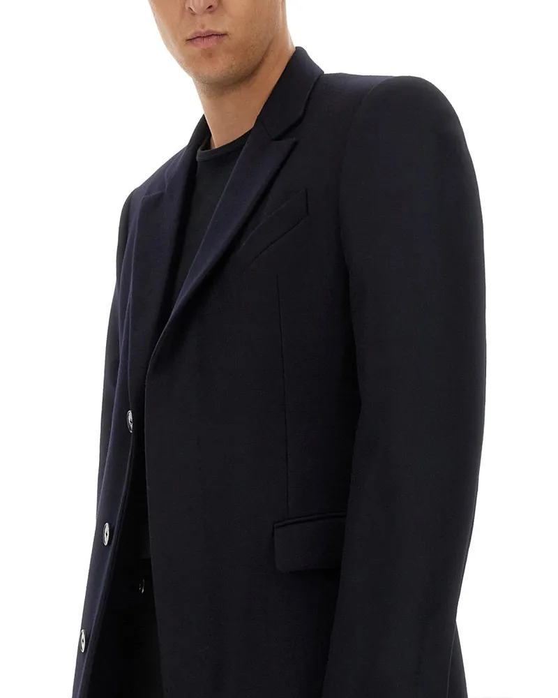 Givenchy Virgin Wool Trench Coat — Blue Blue