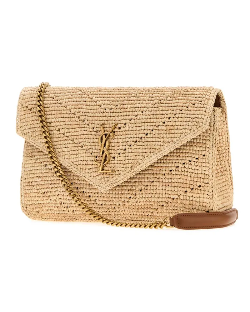 Saint Laurent Women's Raffia Loulou Shoulder Bag Palebrownbrick Borse A Tracolla Brown