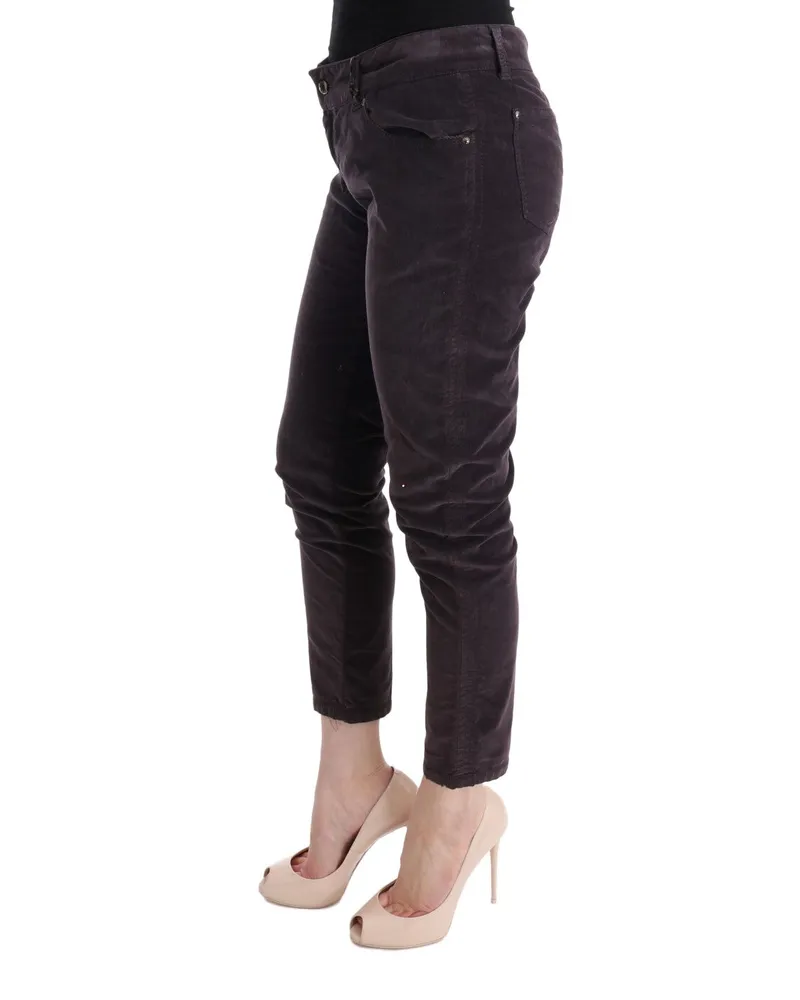Ermanno Scervino Women's Brown Cotton Cropped Casual Pants Brown
