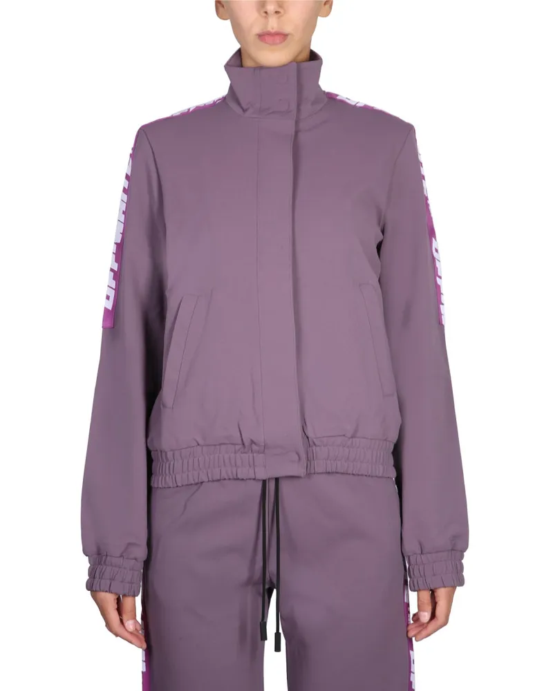 OFF-WHITE Logo-Band High-Collar Sweatshirt — Purple Purple