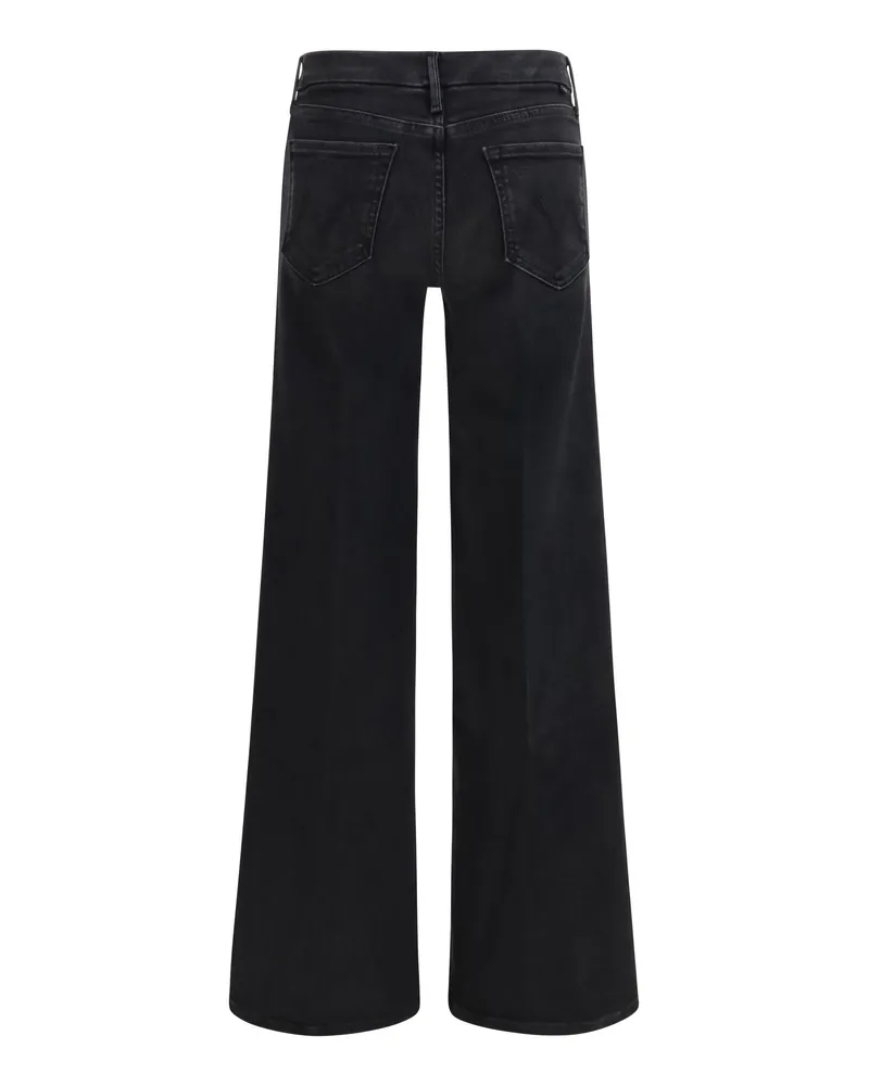 Mother Women's Jeans Roller Sneak Denim Black Cotton Black