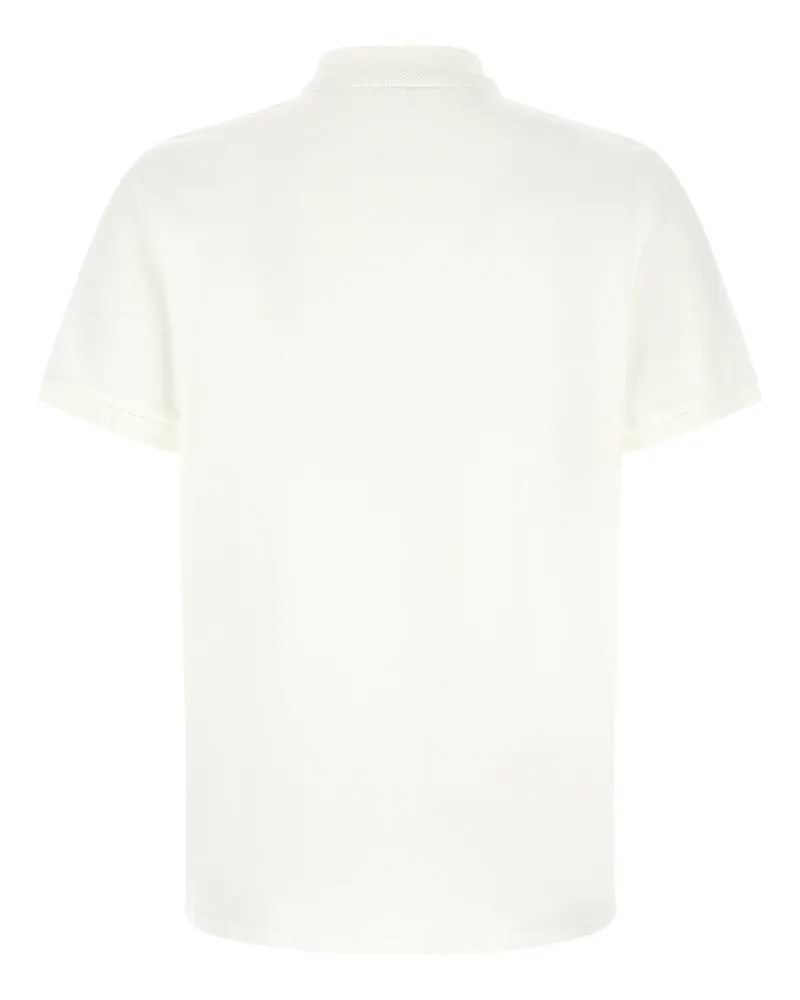 Moncler Logo-Patch Piqué Cotton Polo Shirt — White White