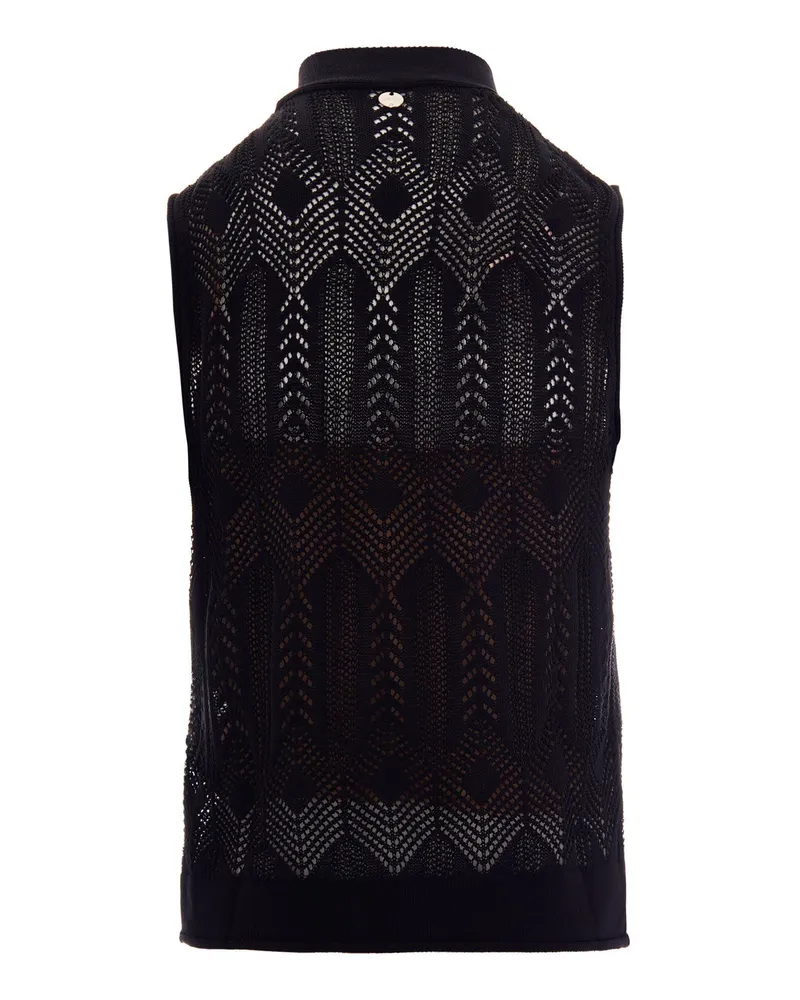Liu Jo Women's Knit Top With Bow, Black Cotton Polyamide Jumpers Sweater Black
