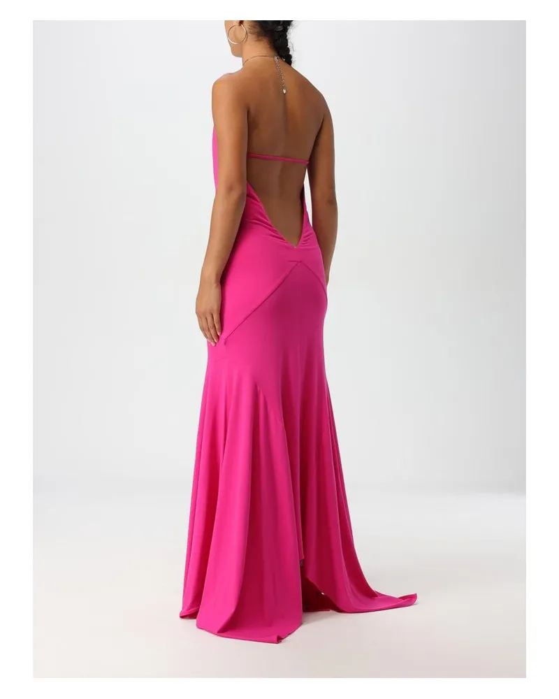 ATTICO Women's Fuchsia Jersey Cocktail Dress Pink
