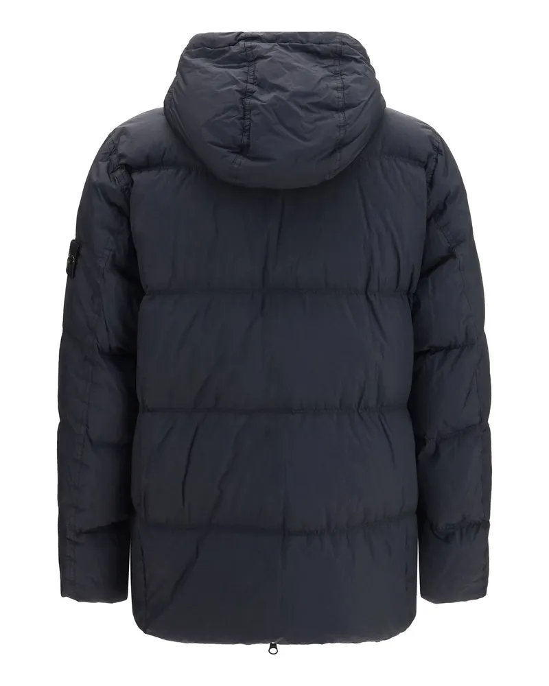 Stone Island Men's Crinkle Reps Ny Down Jacket Navy Blue Coat Navy