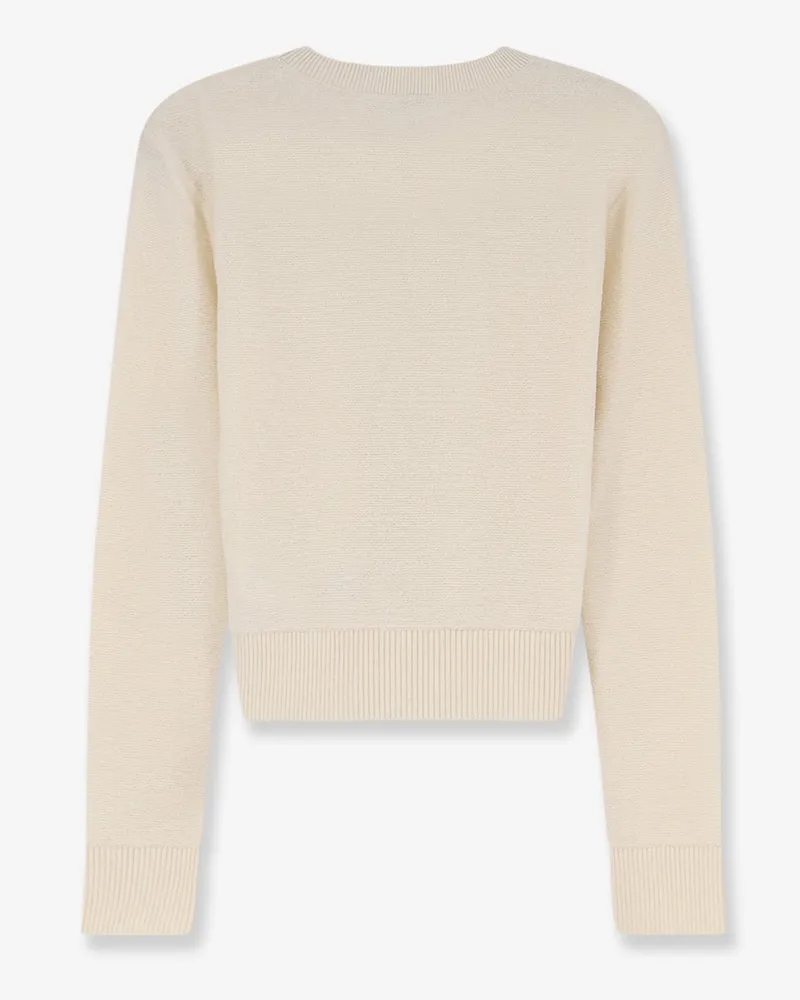 Loewe Women Wool Sweater With Embroidered Logo - White White
