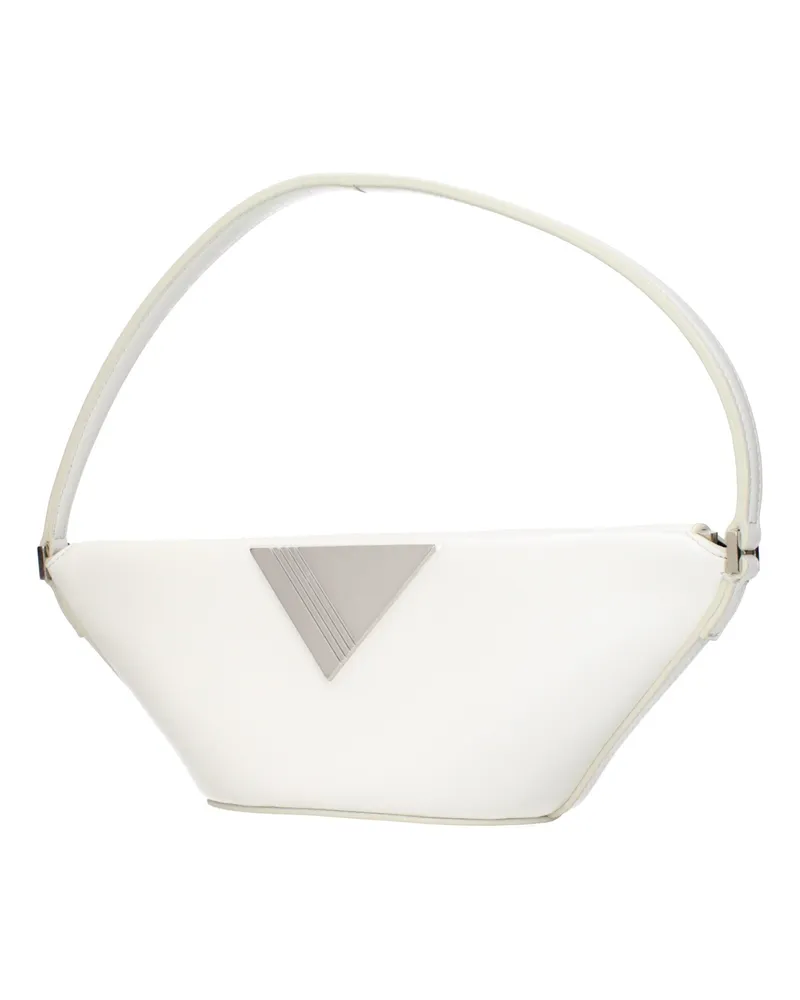 ATTICO Logo-Detailed Leather Top Handle Bag — White White