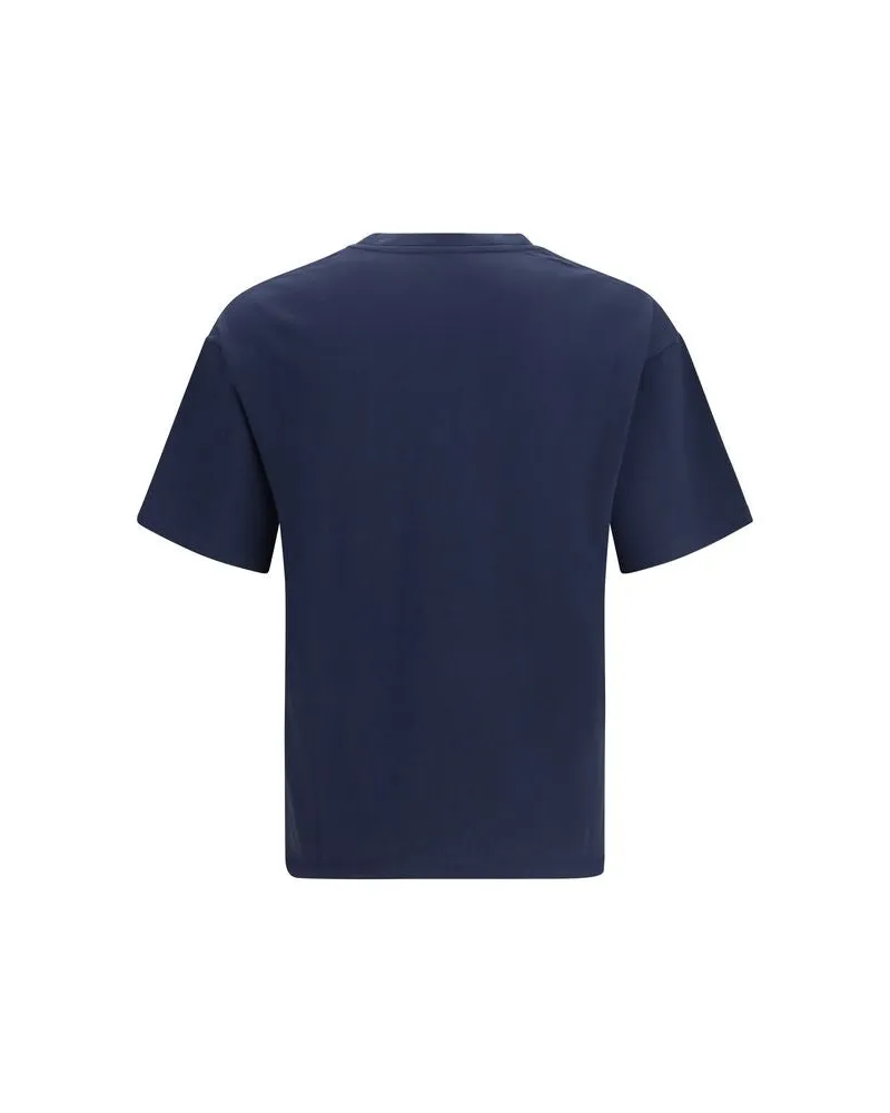 Saint Laurent Men's Blue Cotton T-Shirt Navy