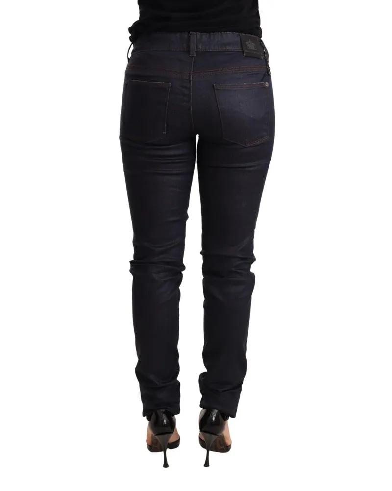 Ermanno Scervino Women's Blue Low Waist Skinny Slim Trouser Cotton Jeans Navy