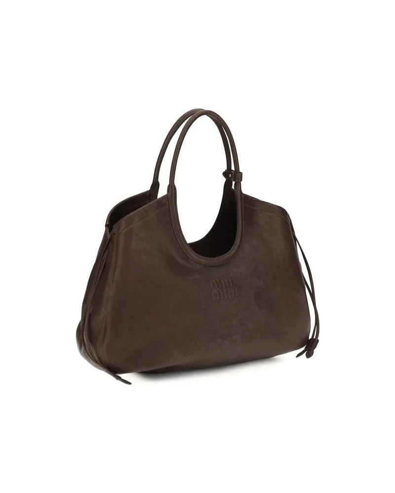 Miu Miu Ivy Shoulder Bag — Brown Brown