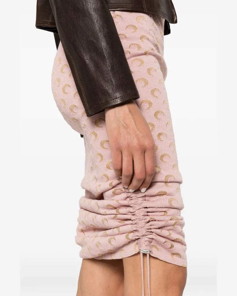 Marine Serre Moon Devore Knit Skirt — Pink Pink