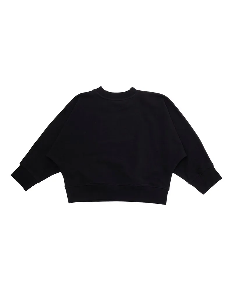 Moschino Girls' Crewneck Sweatshirt Logo, Black Cotton Hoods & Sweatshirts Black