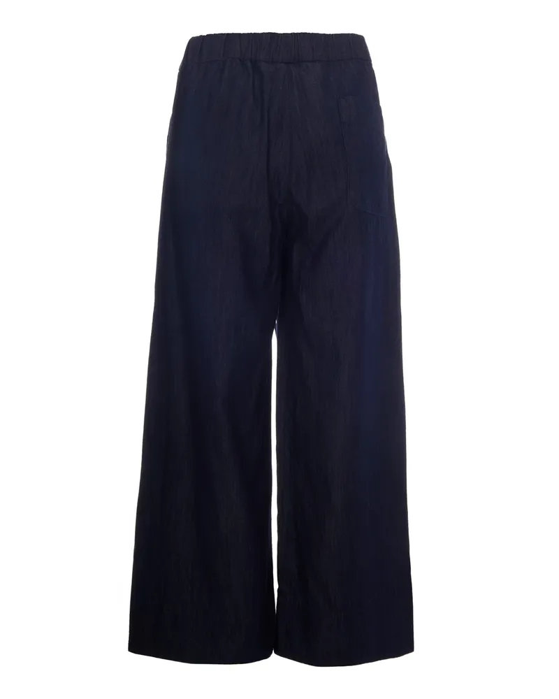 Max Mara Women's Denim Trousers Jour Dark Midnight Blue Cotton Navy