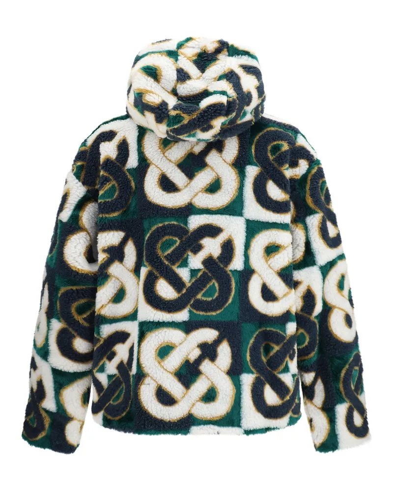 Casablanca Paris Men's Monogram Fleece Hooded Jacket Multicolor
